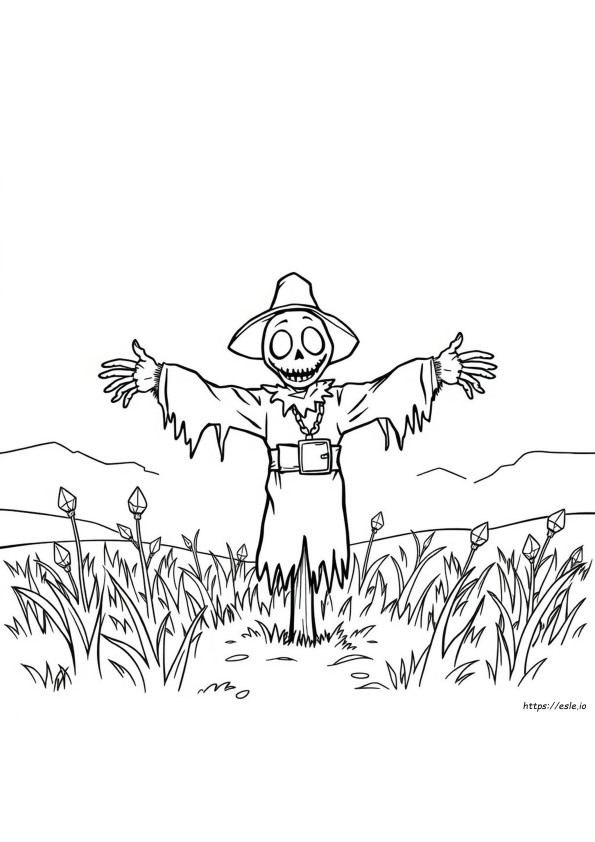 Creepy Scarecrow Scary Scarecrow Coloring Pages