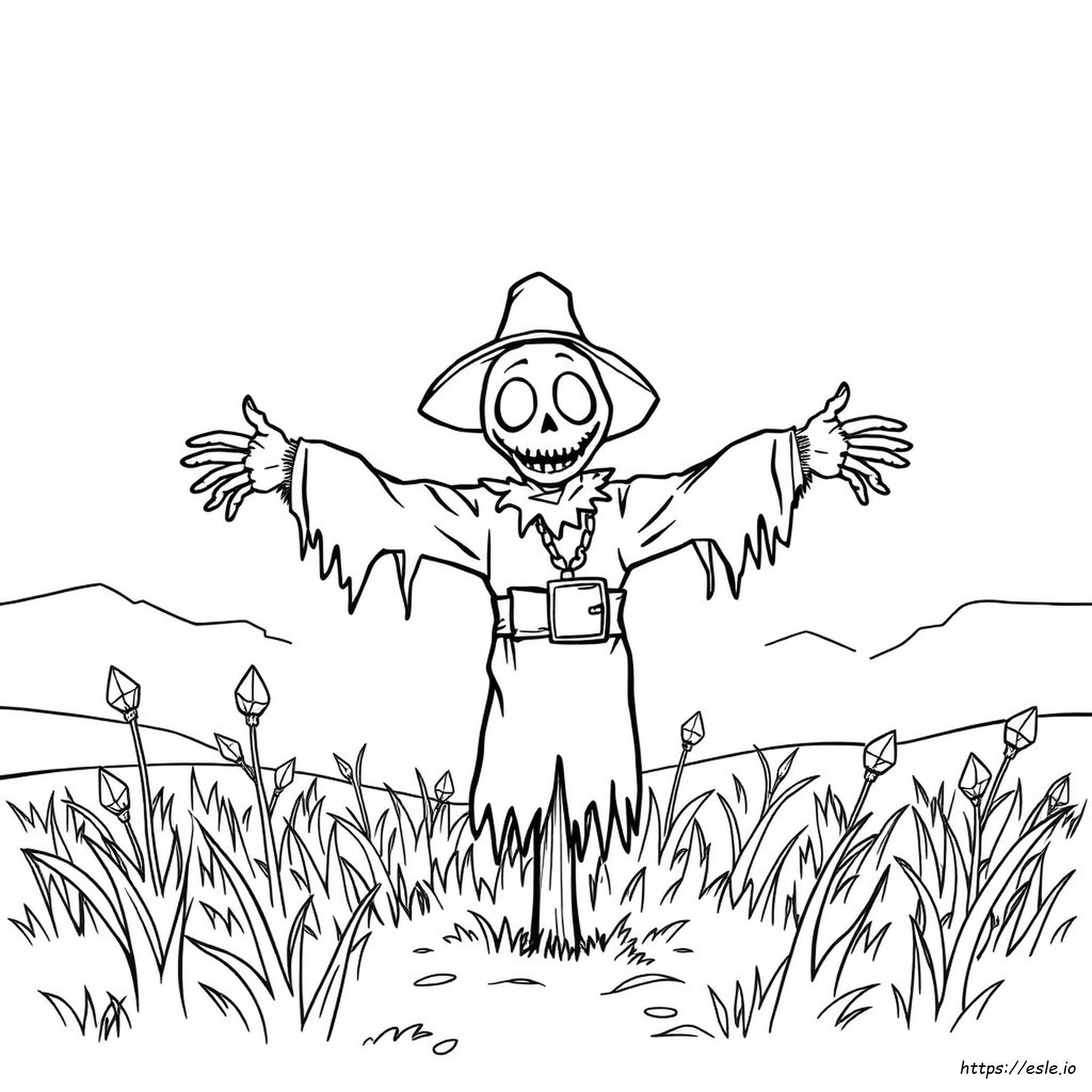 Coloriages Épouvantail Effrayant