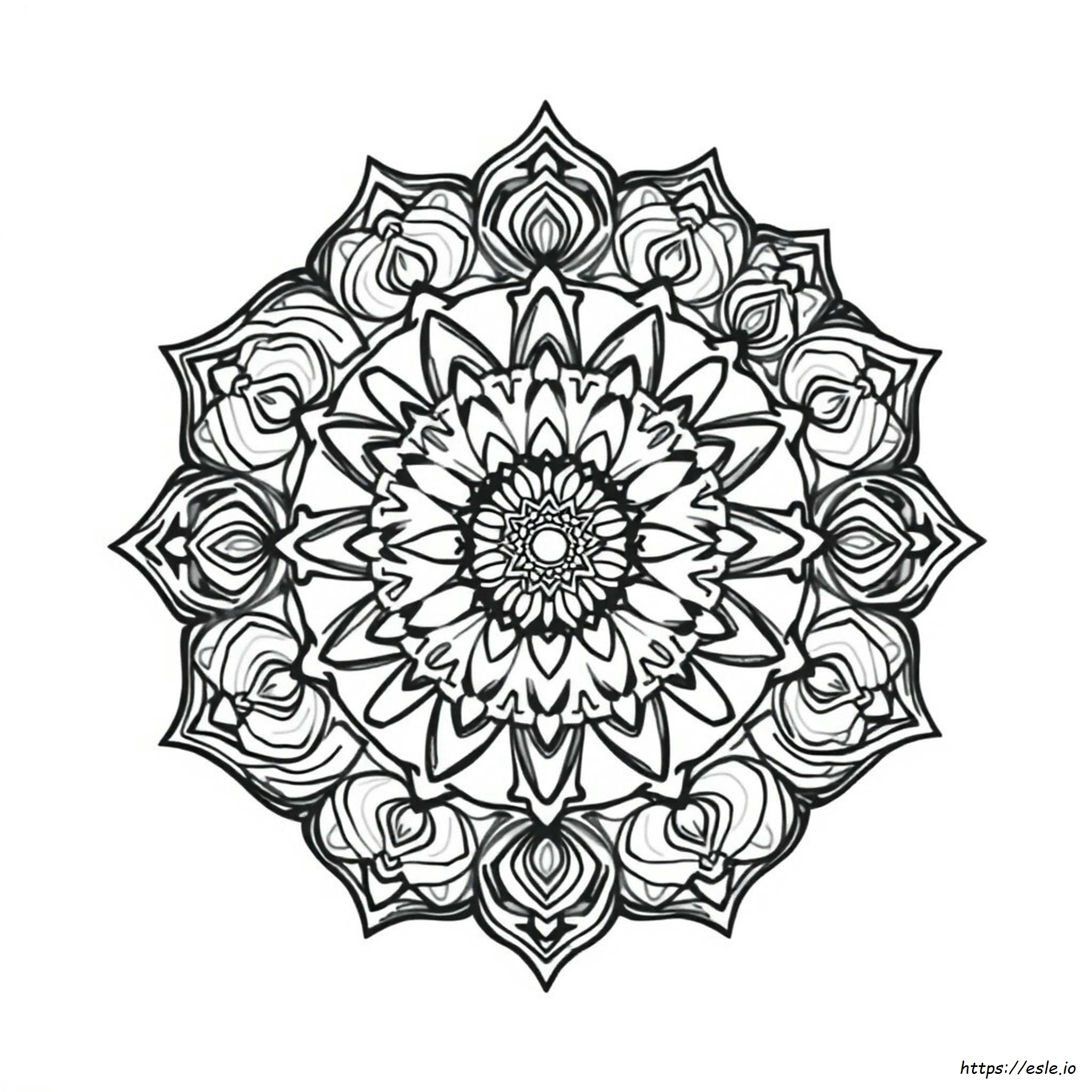 Mandala Drawing Colouring Page