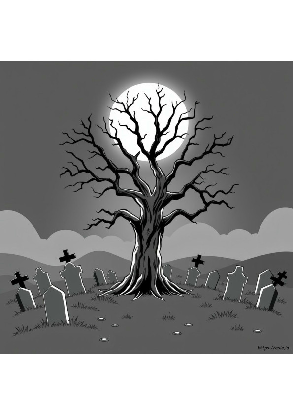 Spooky Adult Coloring Page