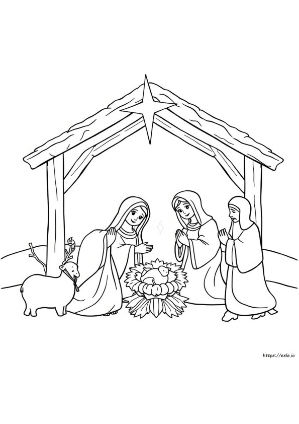 Free Coloring Pages Nativity Scene