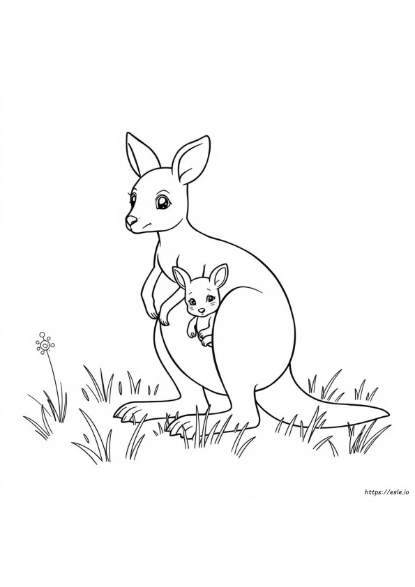 Baby Kangoeroe Kleurplaat
