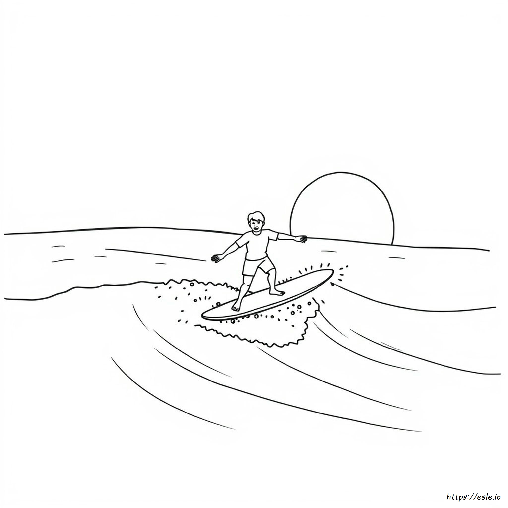 Surfing Colouring Pages