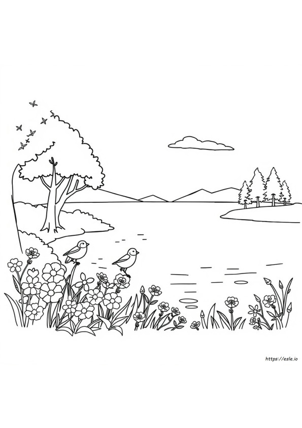 How To Color A Lake With Colored Pencils