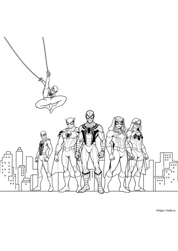 Spiderman Team Coloring Pages