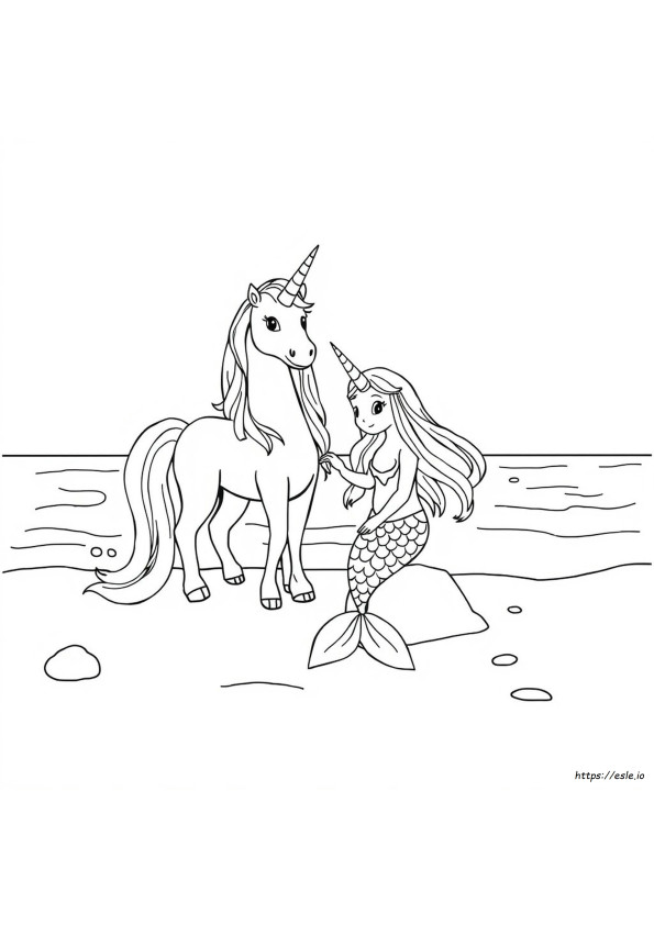 Unicorn Mermaid Coloring Pages Free