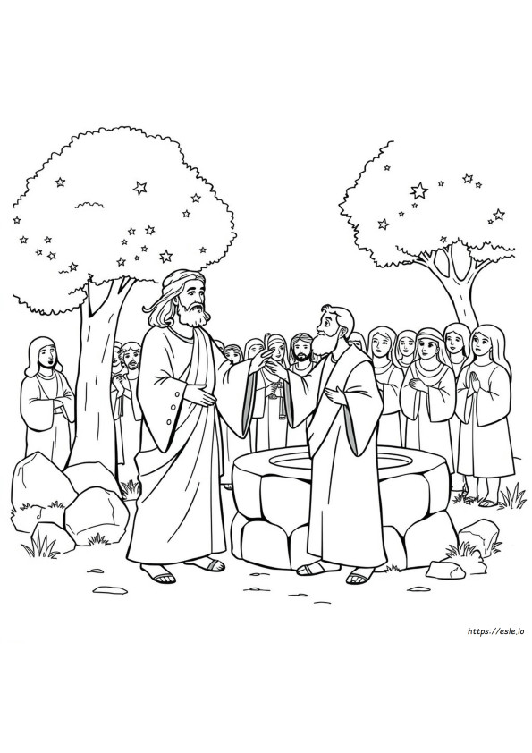 Jesus Heals A Deaf Man Coloring Page