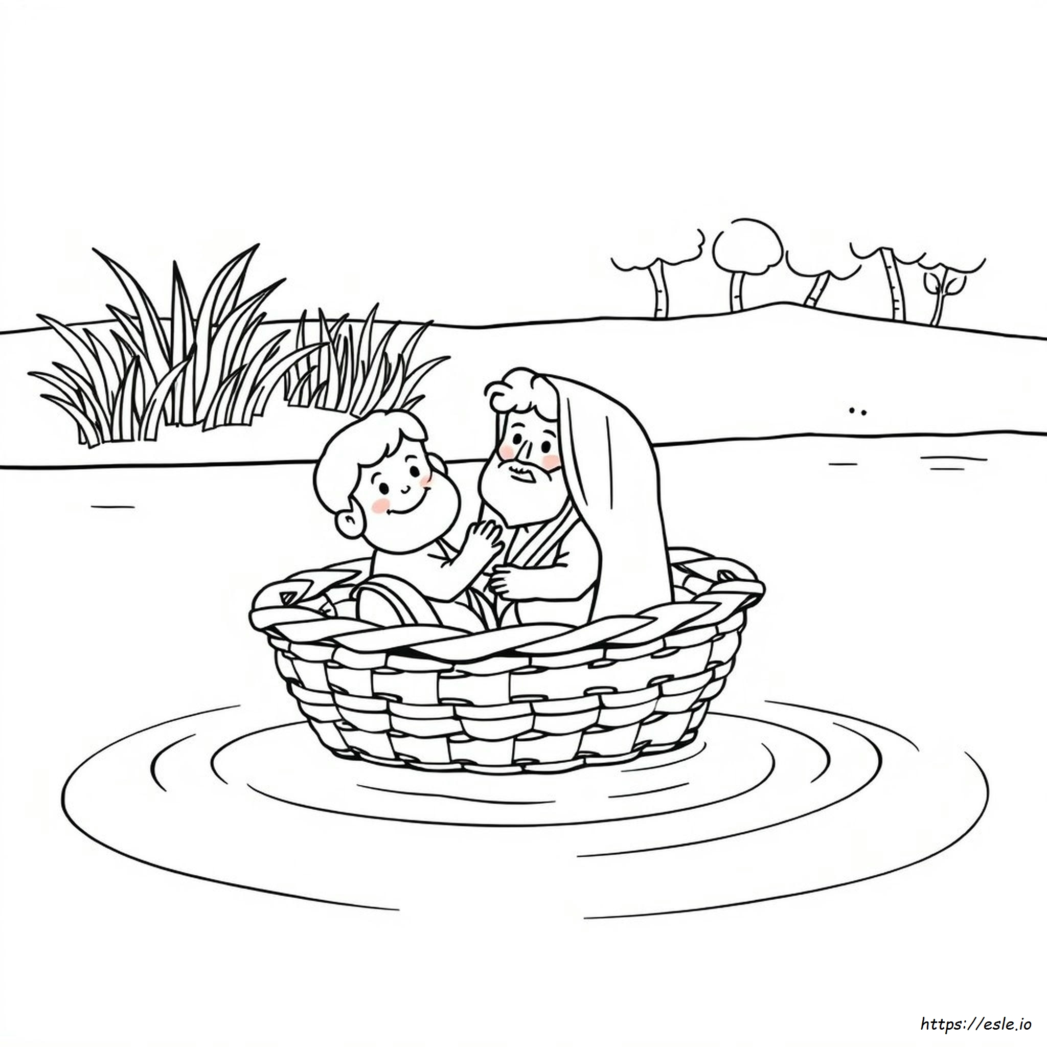 Moses In The Basket Coloring Page