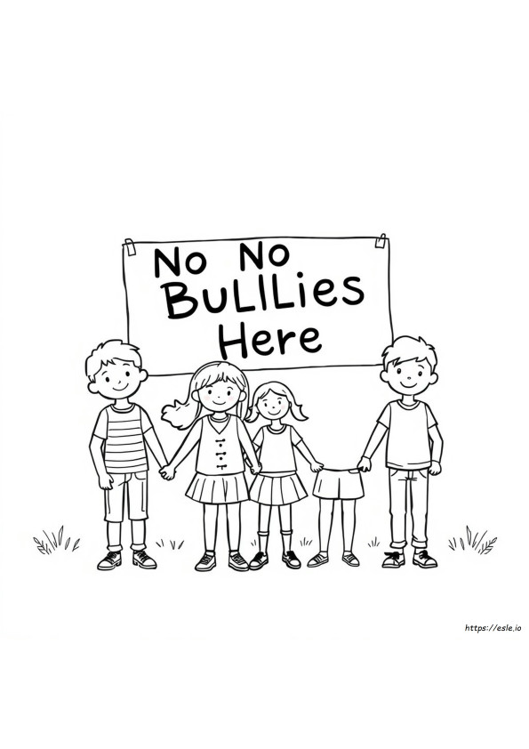 No Bullying Coloring Pages Free