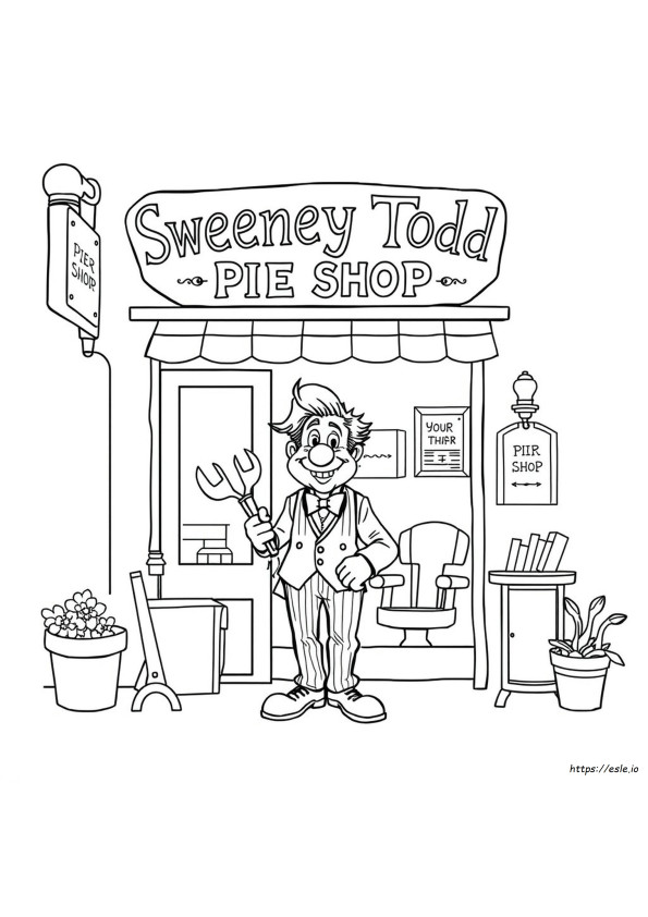 スウィーニー・トッド 塗り絵（ぬりえ）