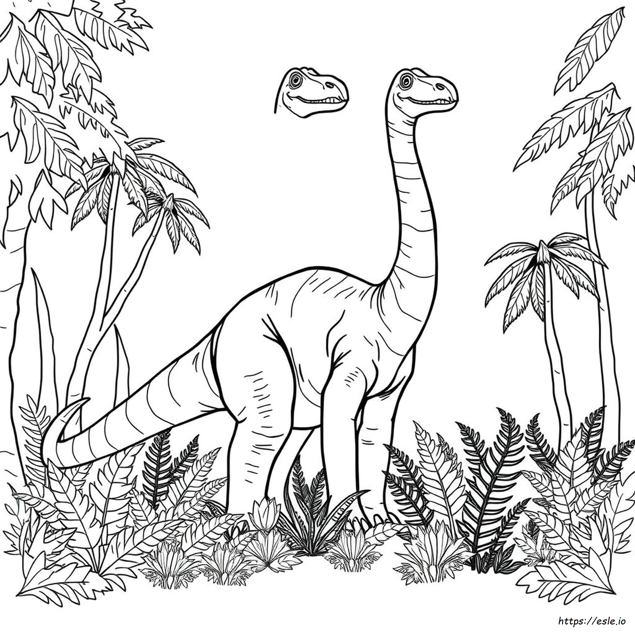 Realistische Brachiosaurus Kleurplaat kleurplaat