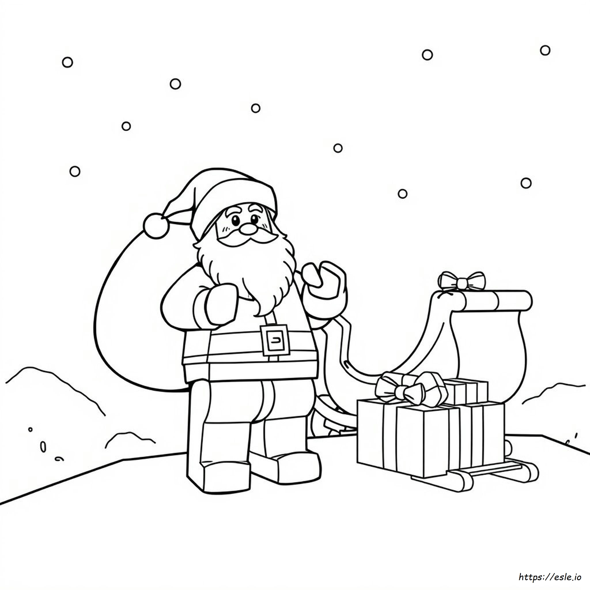 Lego Santa Colouring Page
