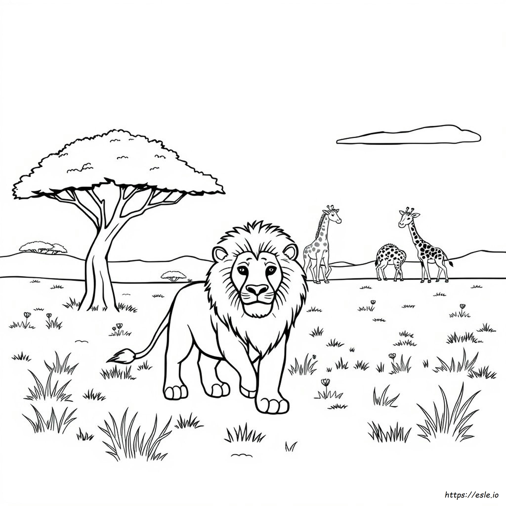 Safari Colouring Page