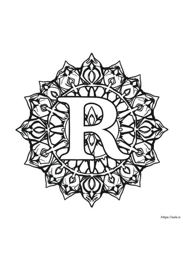 Mandala Lettera R Da Colorare