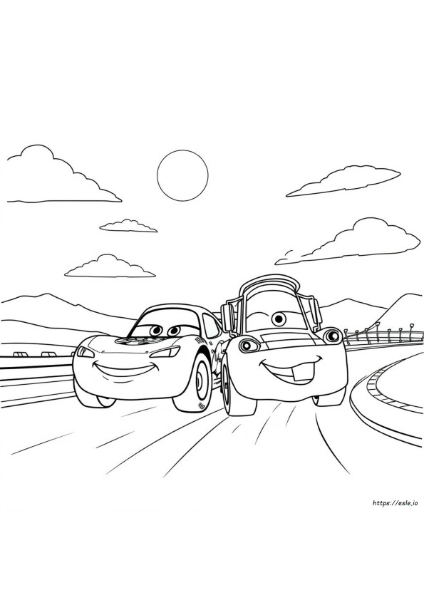 Mcqueen Y Mate Para Colorear