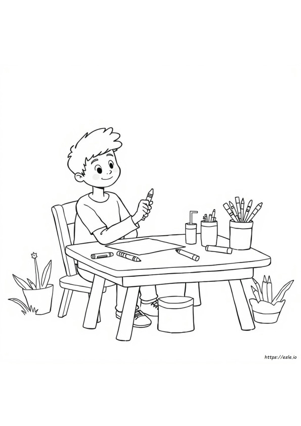 He Is Coloring