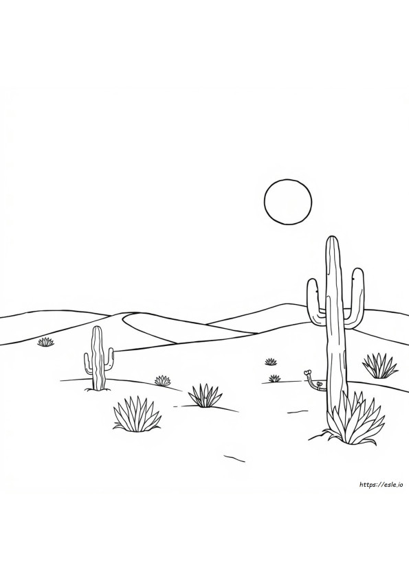 Cena Do Deserto Para Colorir