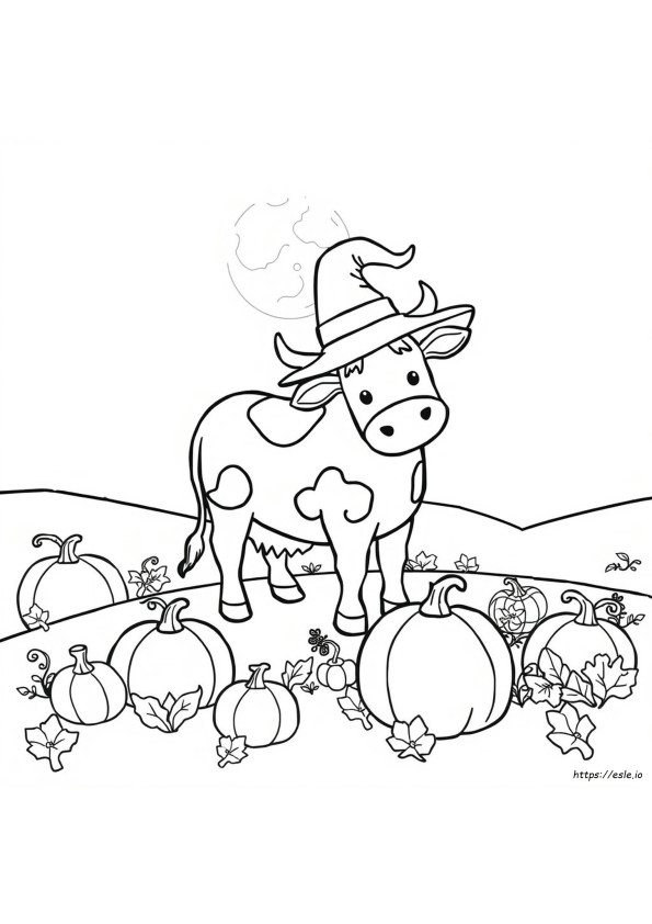 Halloween Cow Coloring Pages