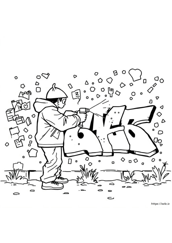Gambar Mewarnai Grafiti Keren