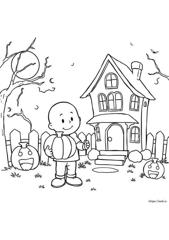 Caillou Cadılar Bayramı Boyama Sayfaları