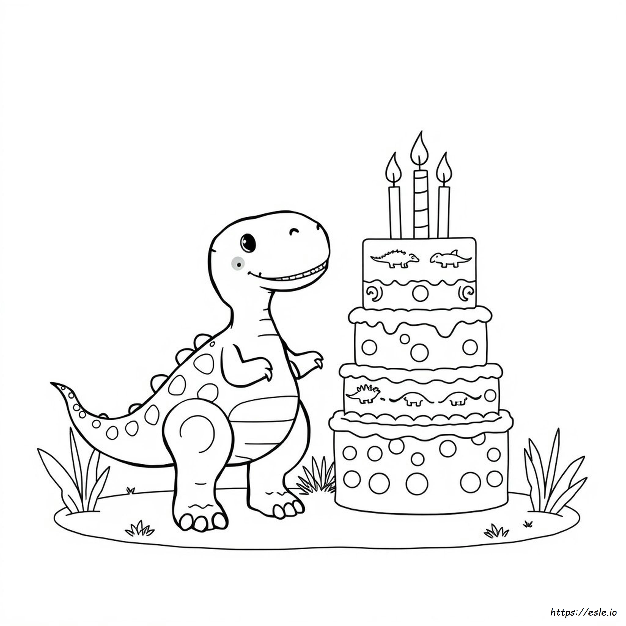 Dinosaur Kue Gambar Mewarnai