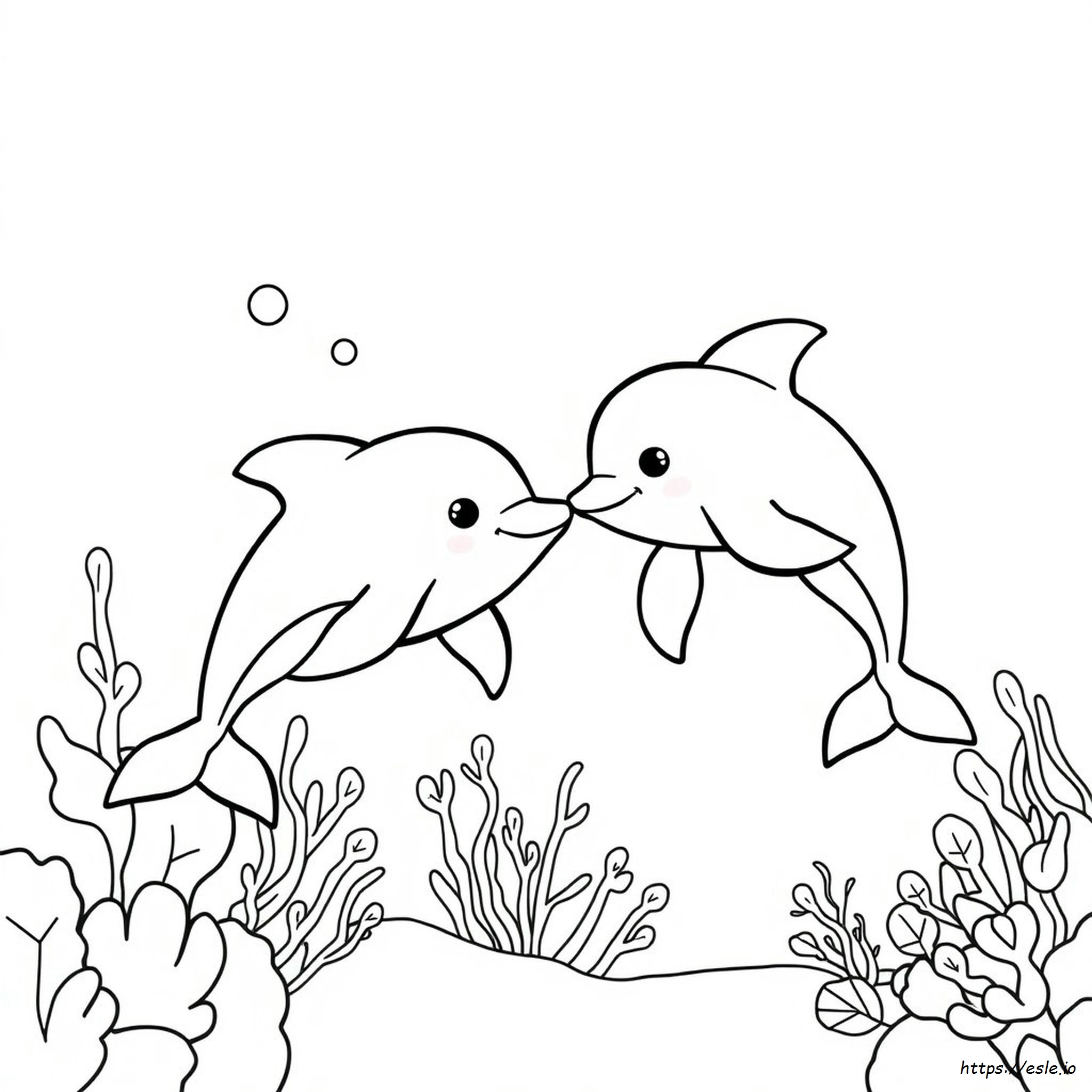Coloriages De Mignons Dauphins