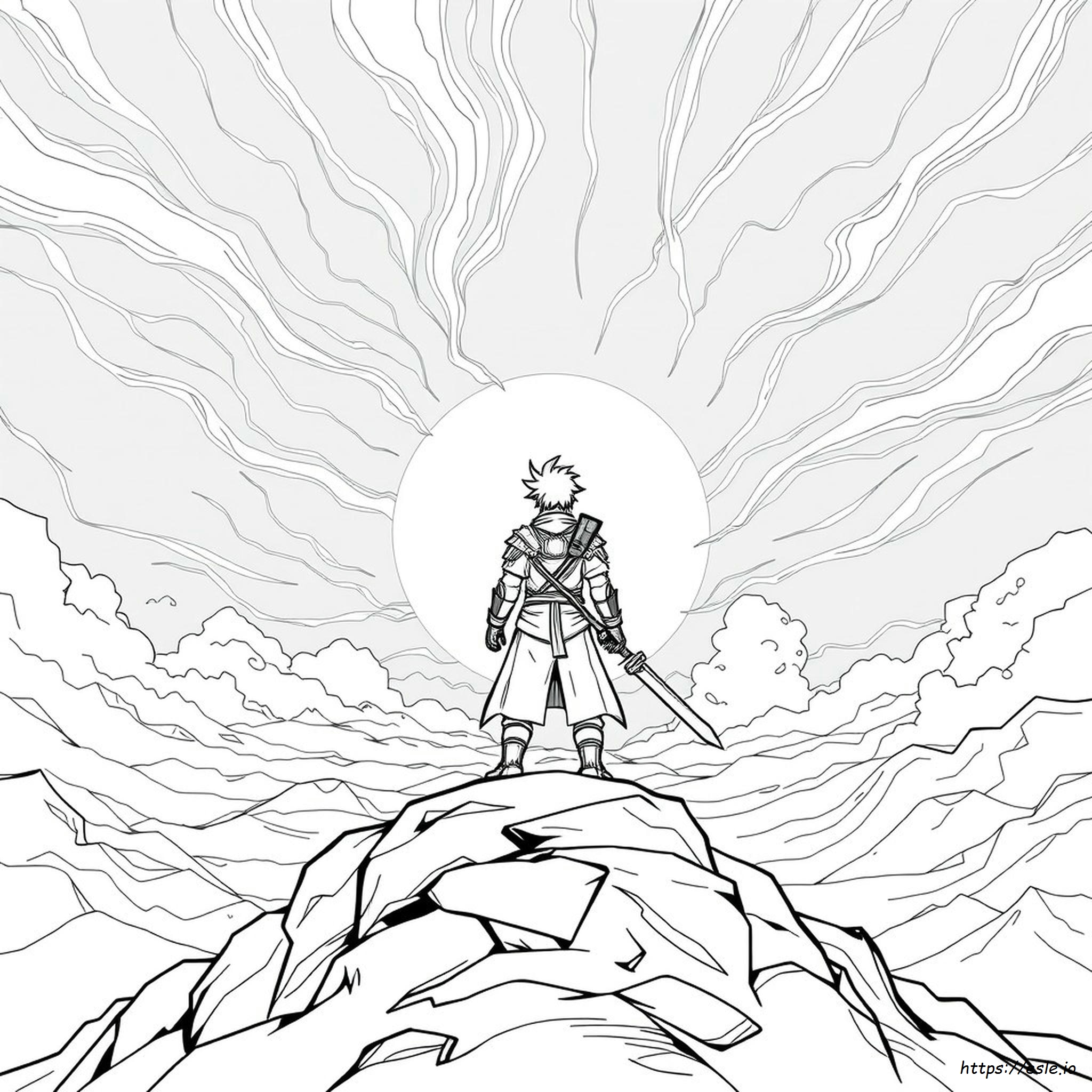 Anime Warrior Coloring Pages