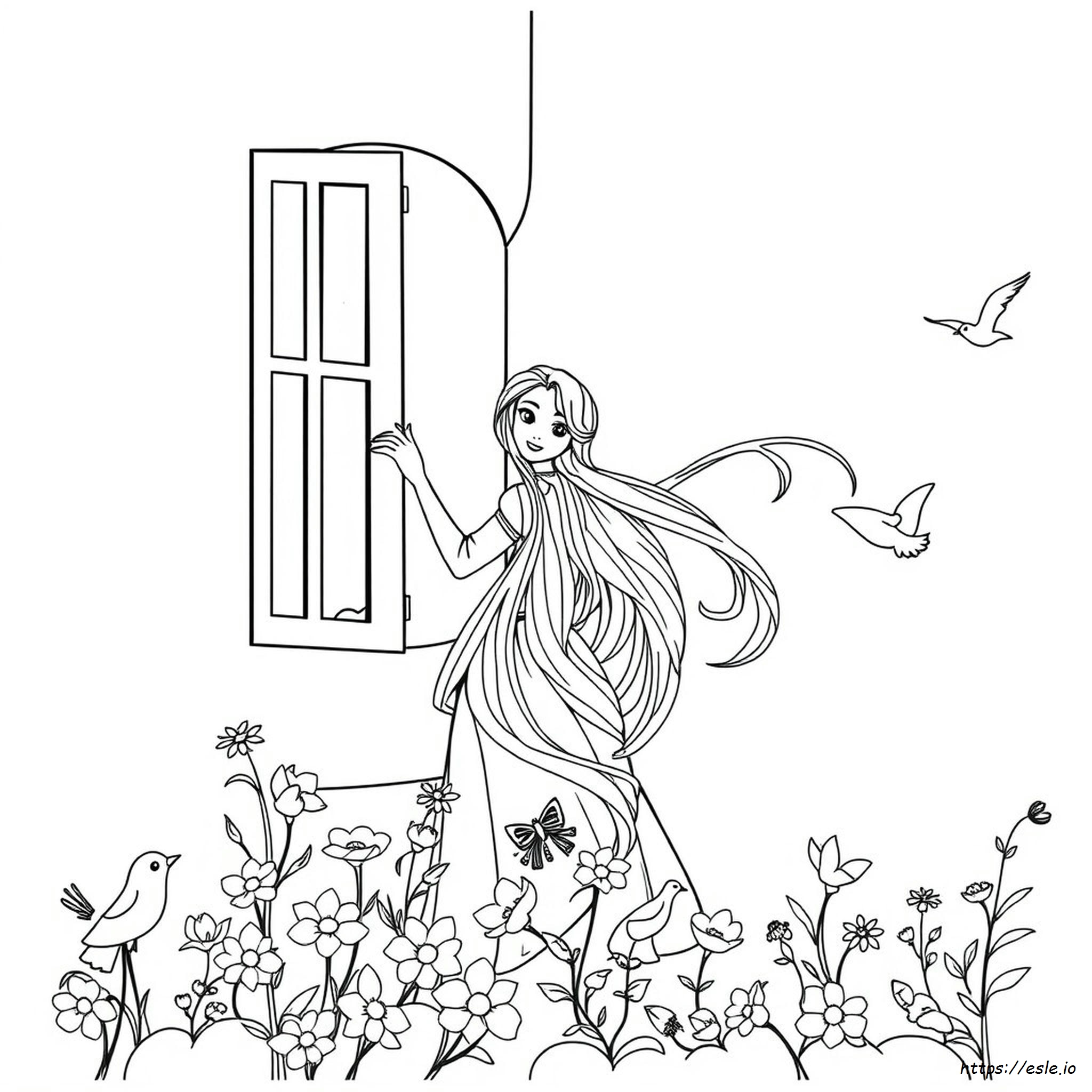 Putri Rapunzel Gambar Mewarnai