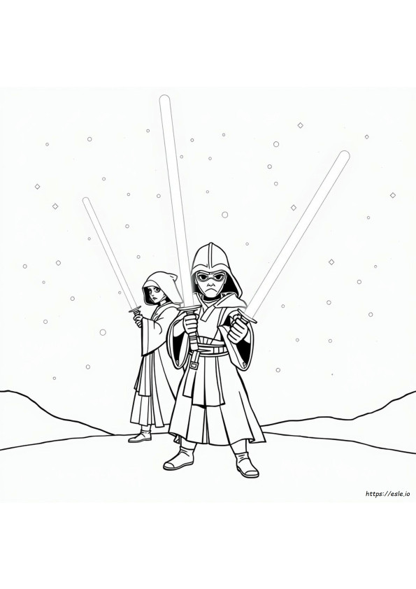Jedi Lightsaber Coloring Page