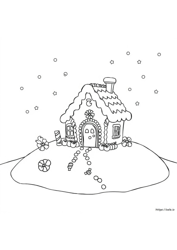 Gingerbread House Colouring Pages Printable