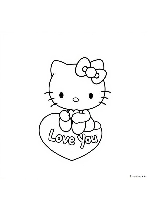 Hello Kitty I Love You Coloring Pages