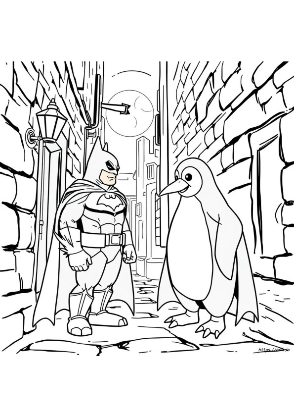 Batman Pingüino Páginas Para Colorear