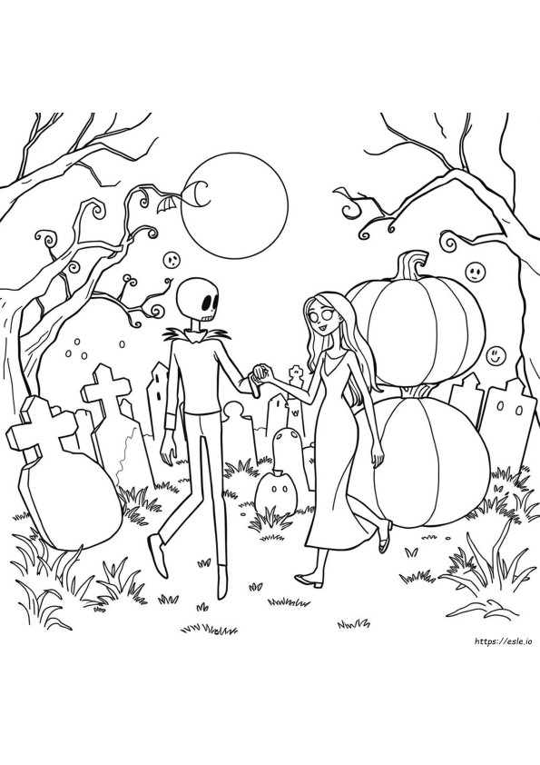Jack E Sally Disegni Da Colorare Gratuiti