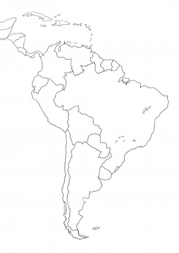 South America Map freebie to color or save for later