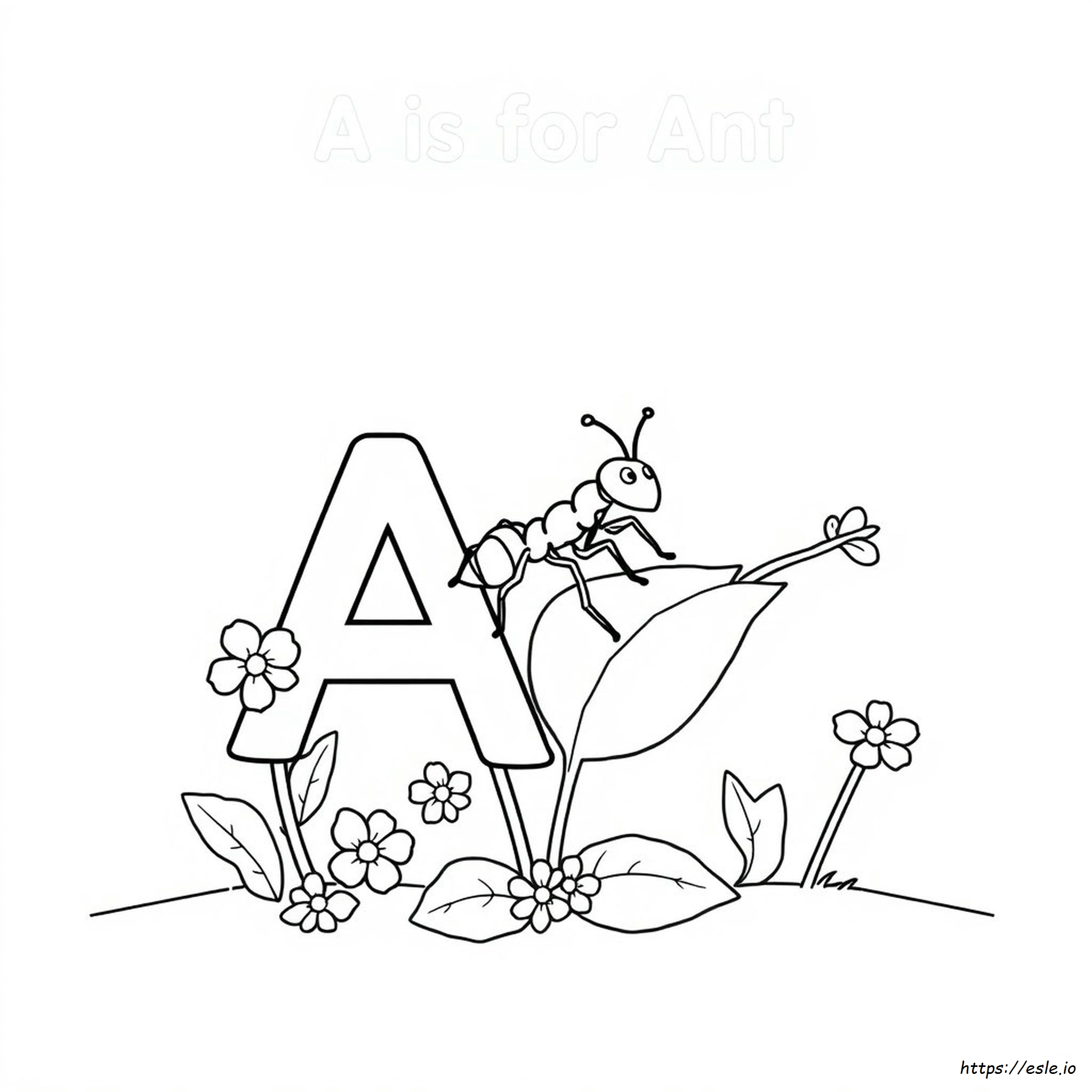 Aはアリのぬりえ