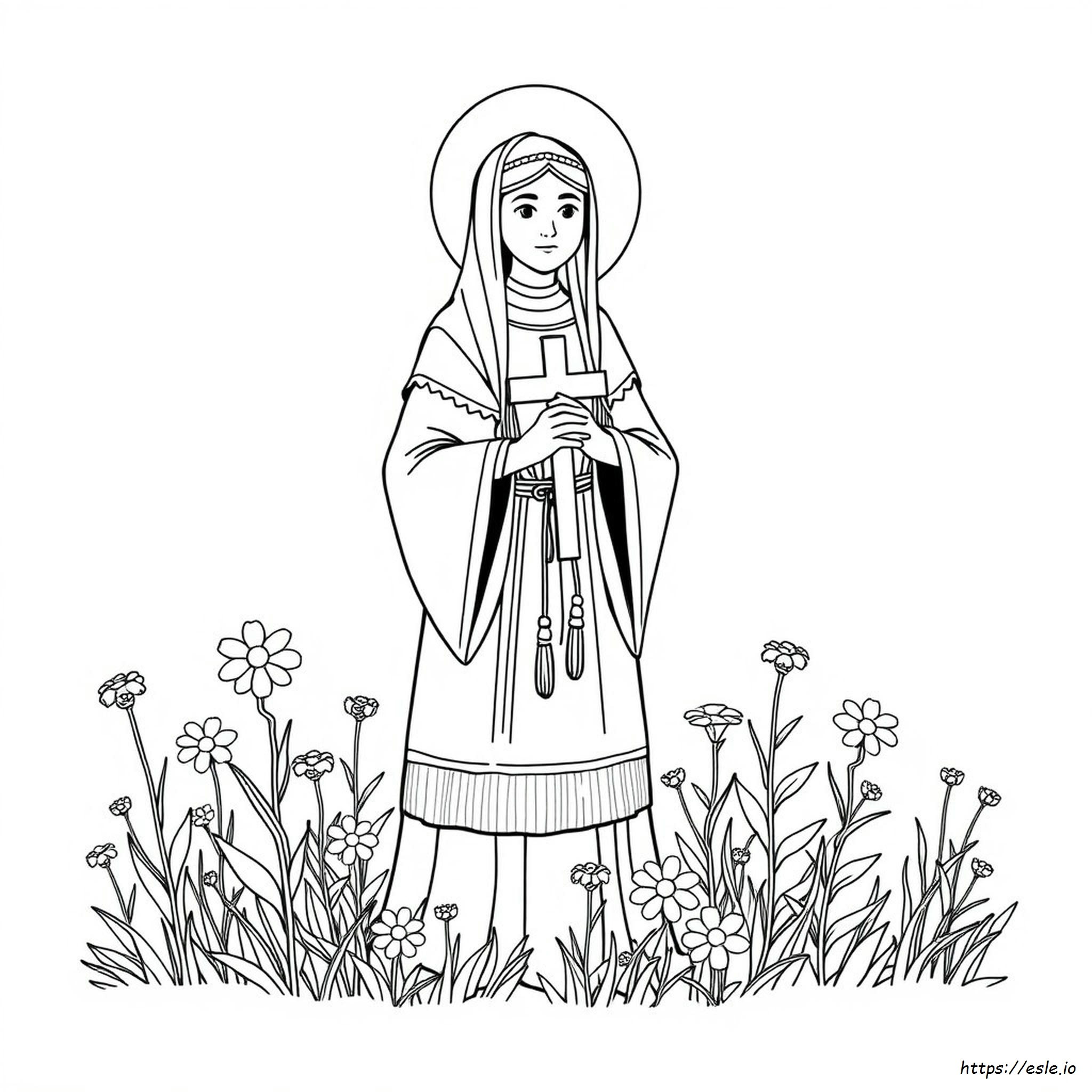 Coloriage Sainte Kateri Tekakwitha
