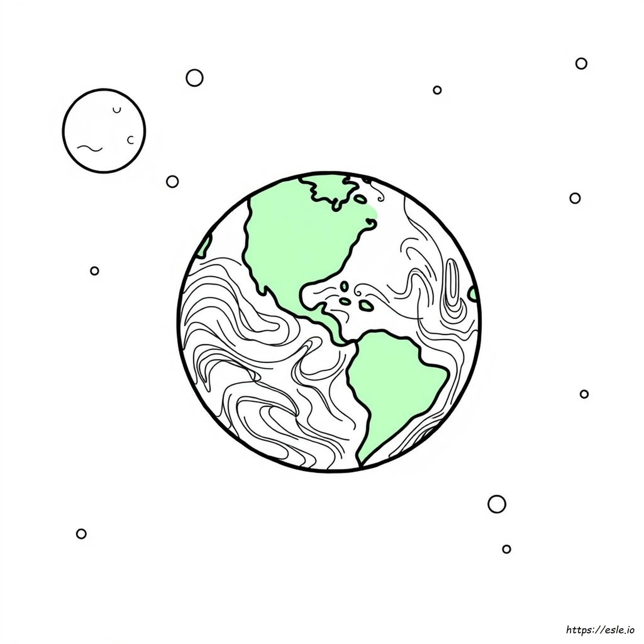 Coloring Pages Colorear Planeta Tierra Dibujo