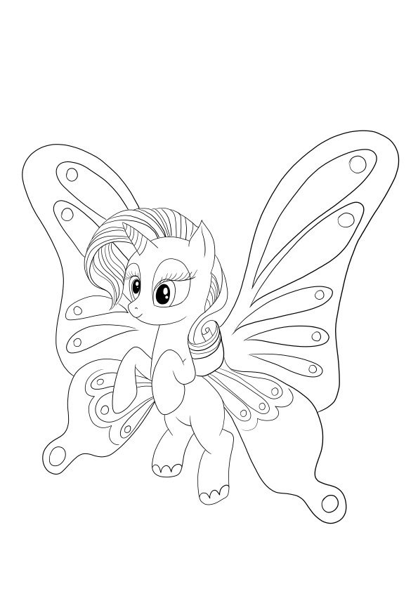 Imagen para colorear gratis de Pony Rarity para imprimir o descargar