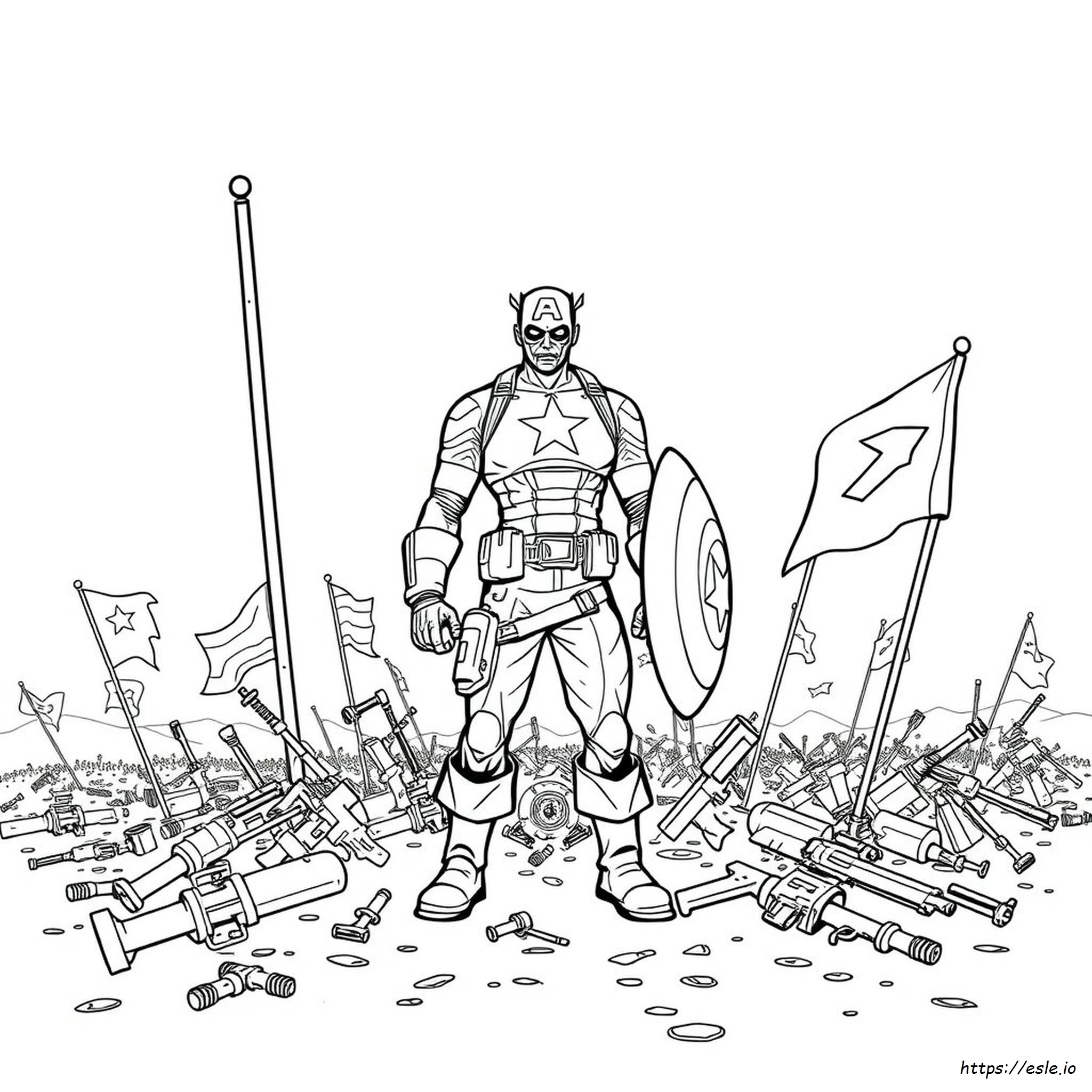 Zombie Captain America Ausmalbild