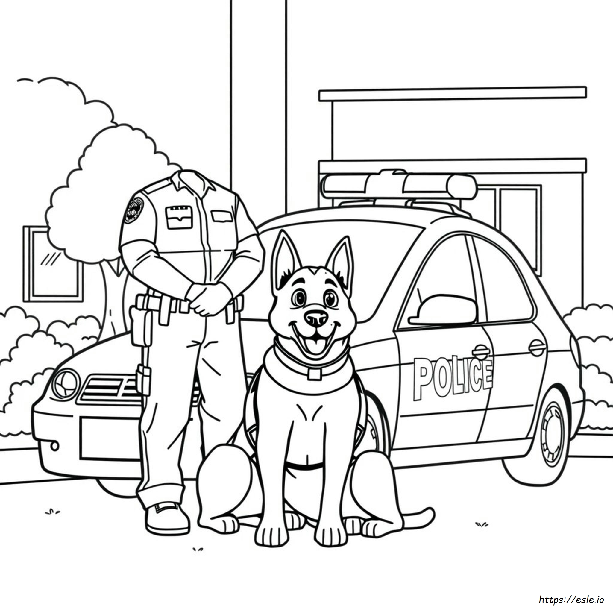 Police Dog Colouring Pages