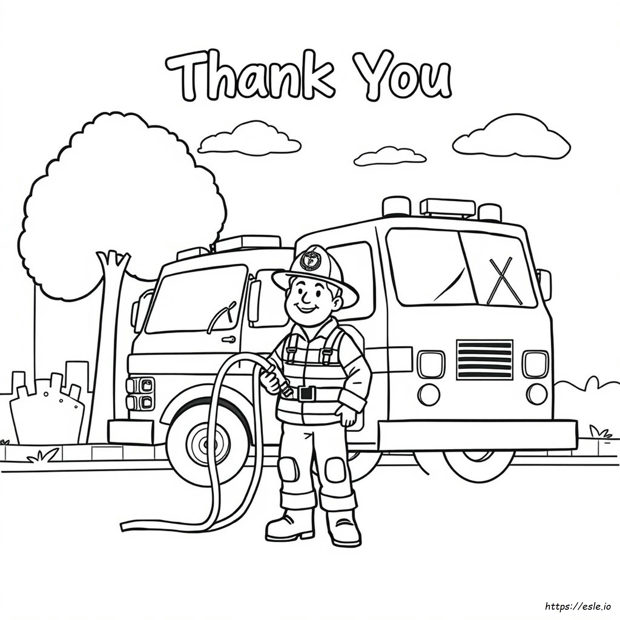 Vigile Del Fuoco: Grazie! Disegni Da Colorare