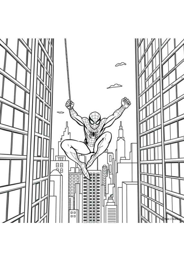 Spiderman Clipart Coloring Pages