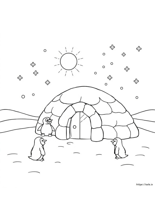 Óvodás Iglu Színező