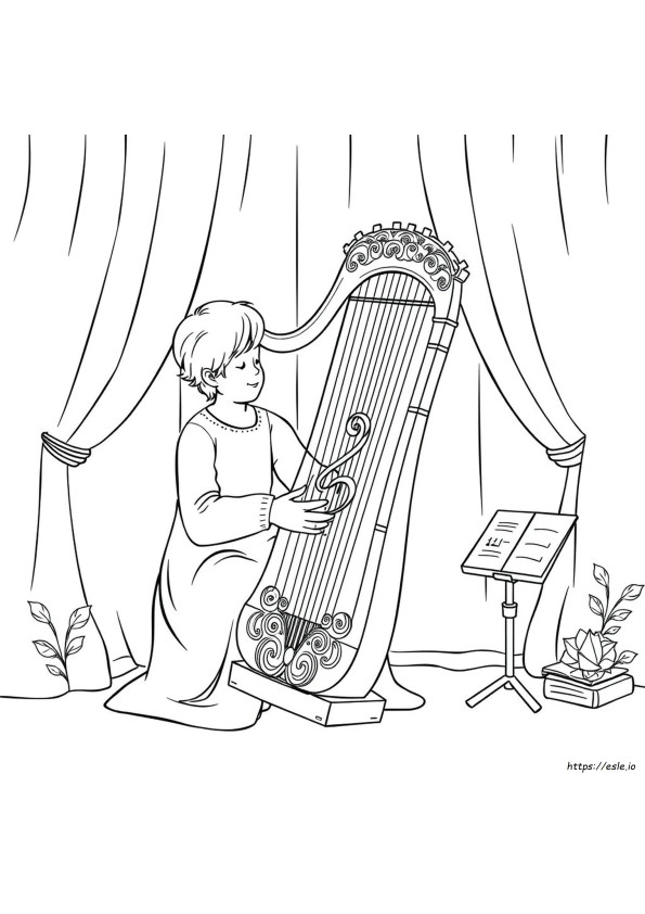 Lyre Coloring Page