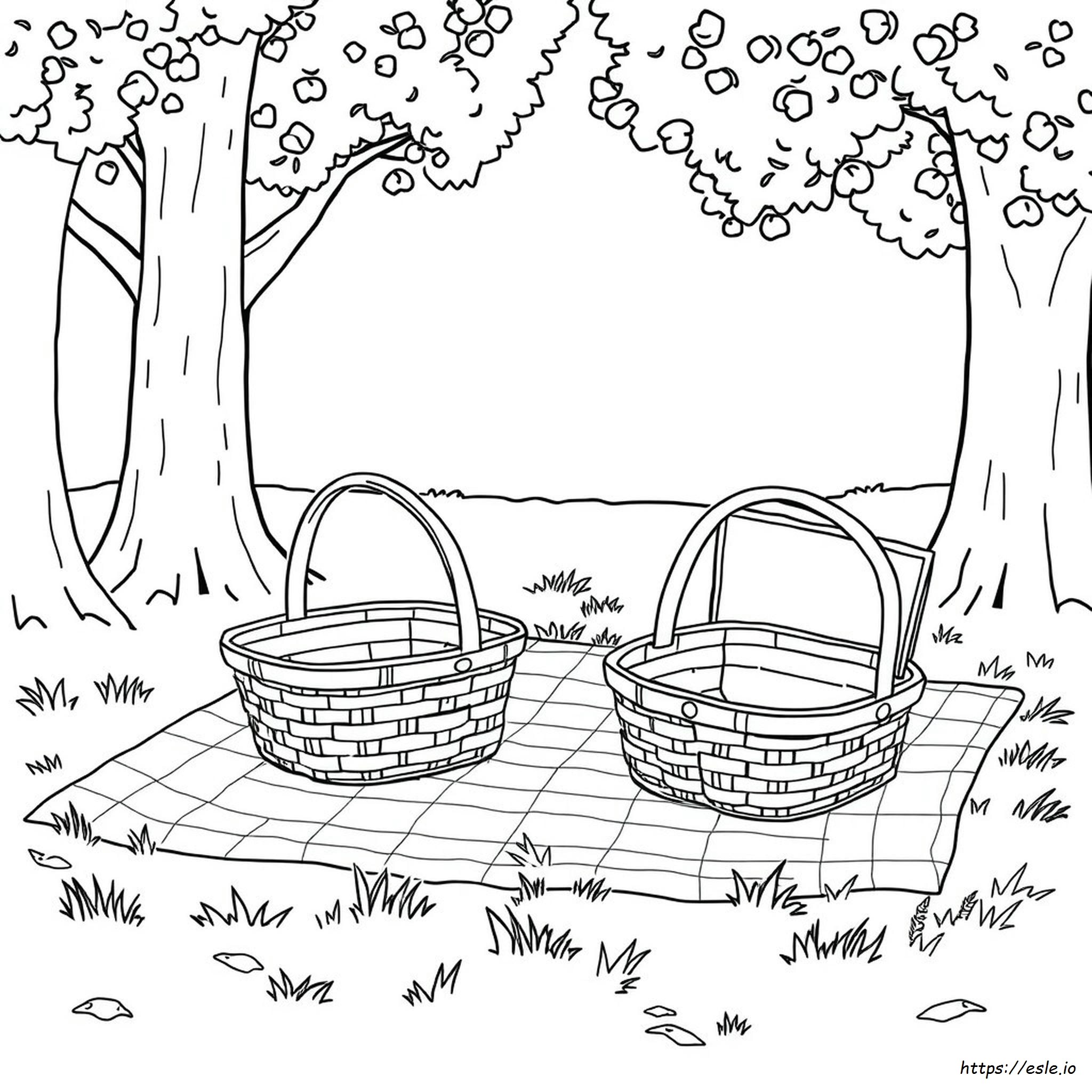 Empty Picnic Basket Coloring Page