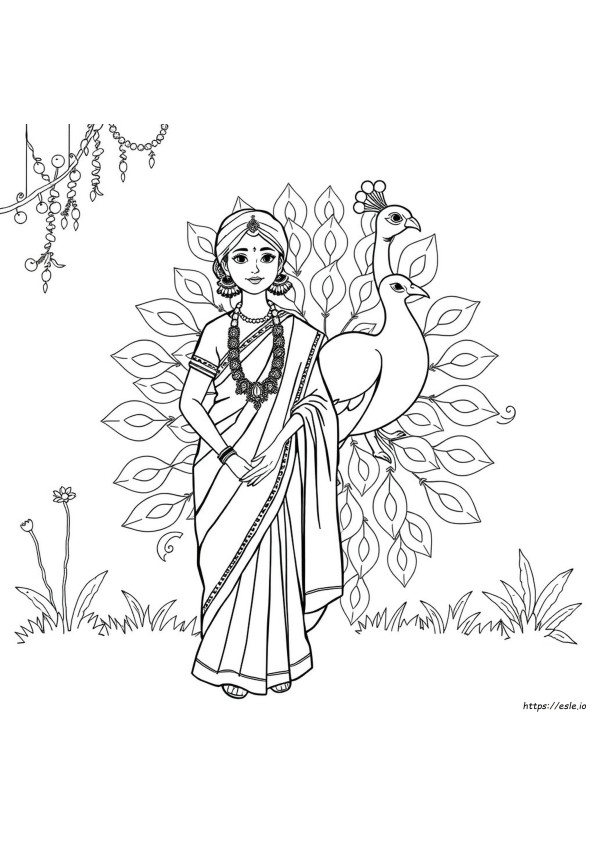 Indian Traditional Clothing Coloring Pages