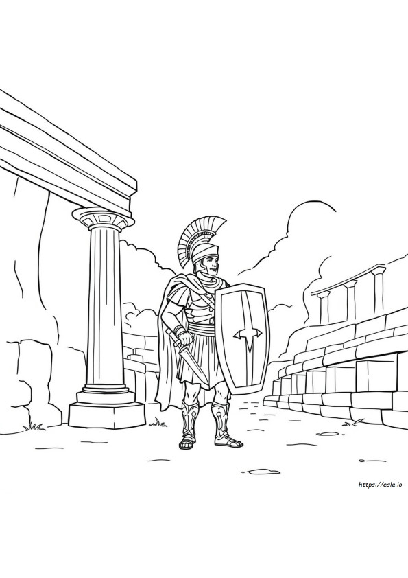 Coloring Picture Of Roman Soldier