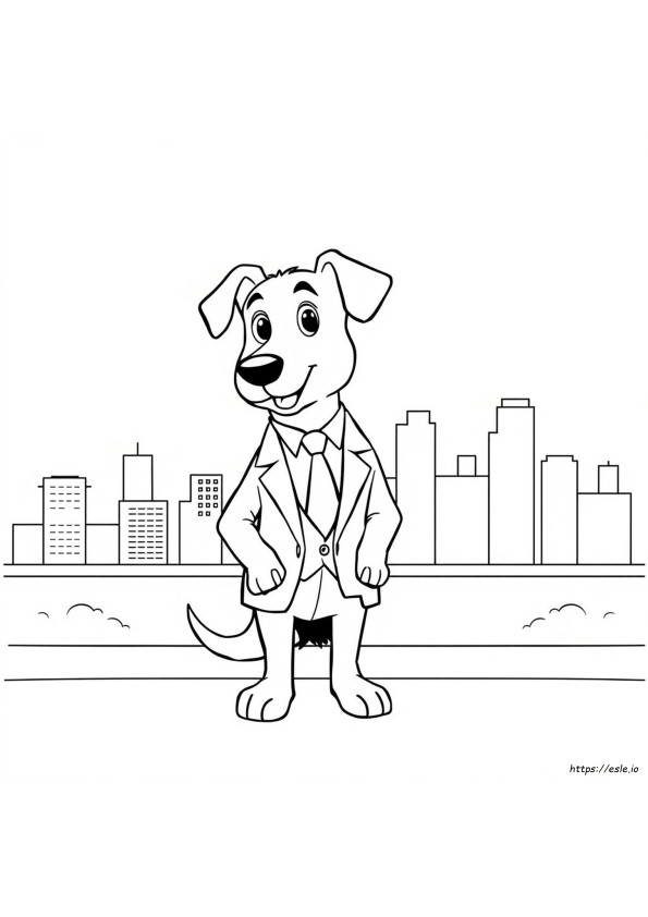 Lembar Mewarnai Dog Man