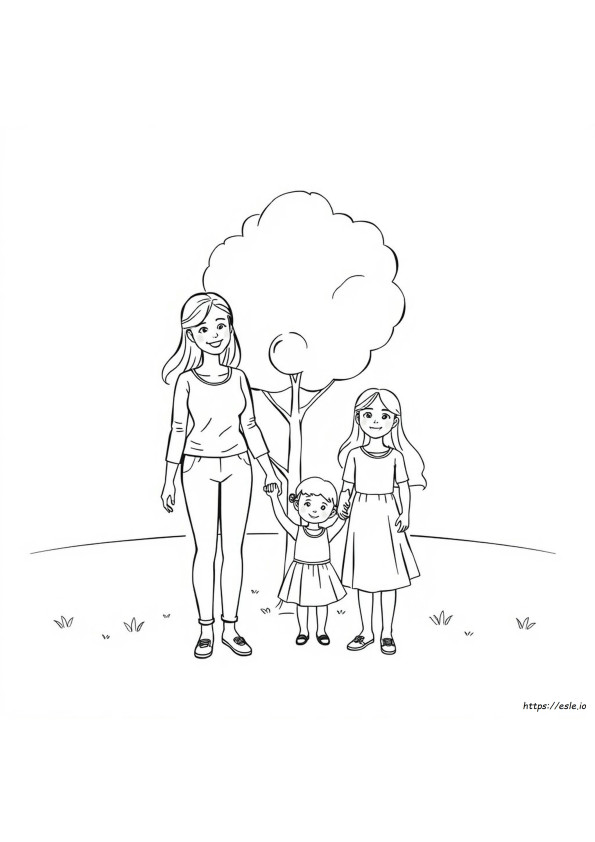 Mother And Daughter Coloring Pages