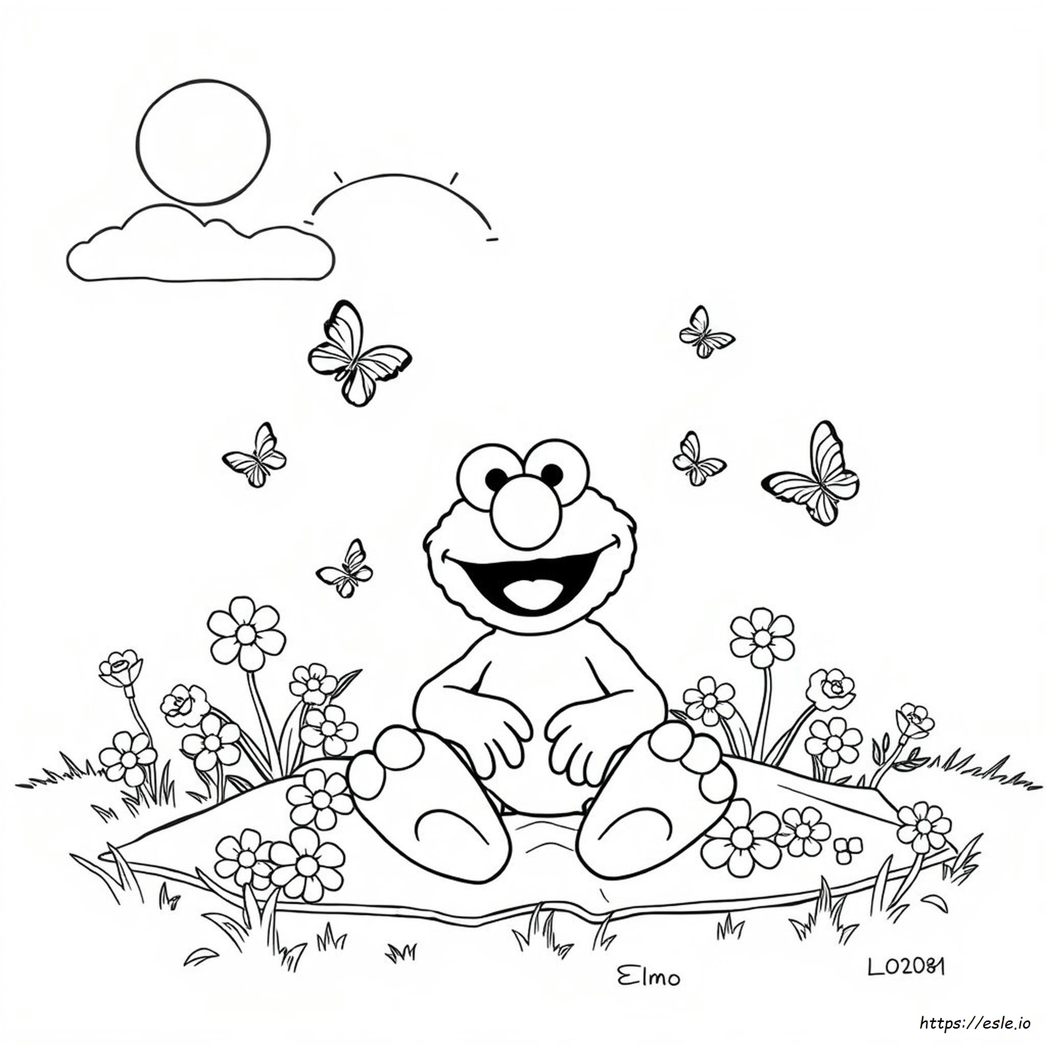 Elmo Primavera Para Colorear